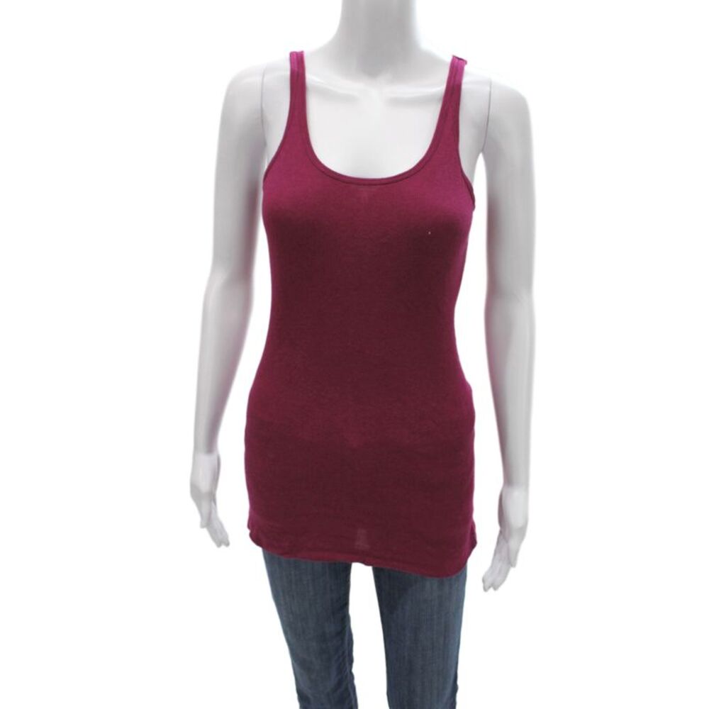 Vince Women Purple Cotton Sleeveless Camisole Top Size L